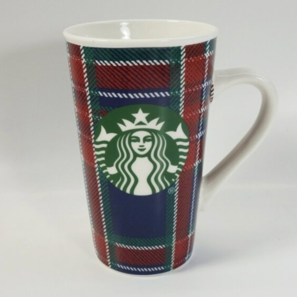 Starbucks Holiday 2017 Red Plaid Mug/ Cup Ceramic 16oz